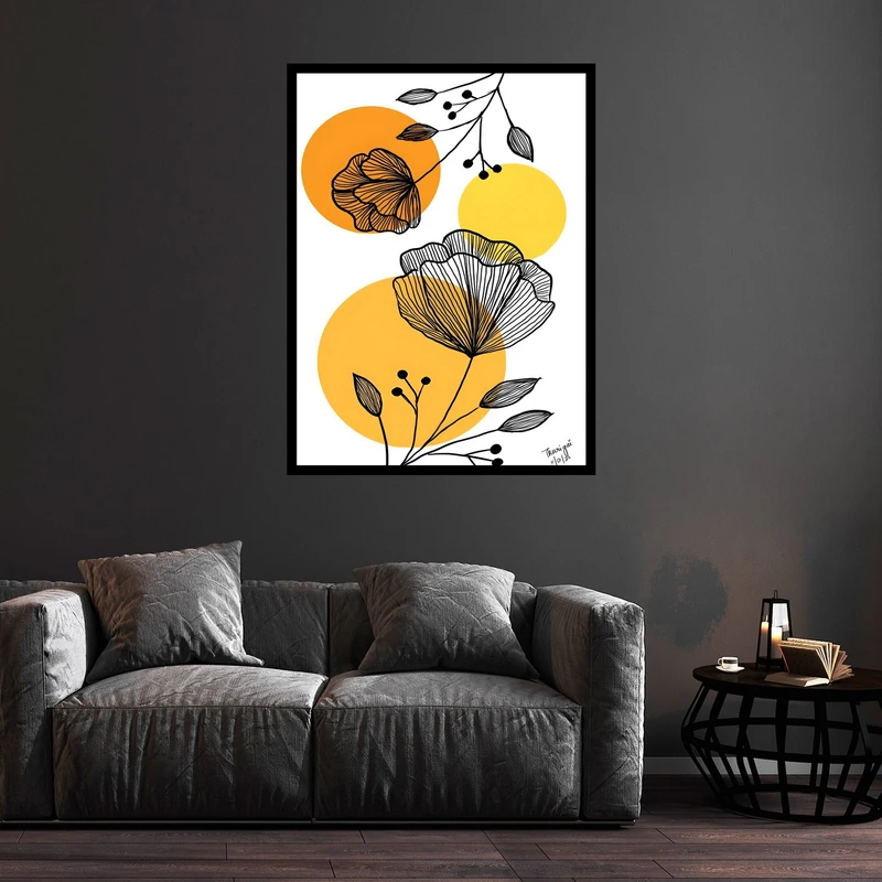 تابلو بکلیت طرح هنری دکوراتیو دکوری کلاسیک مینیمال مدل B-bu5792 فریم مشکی