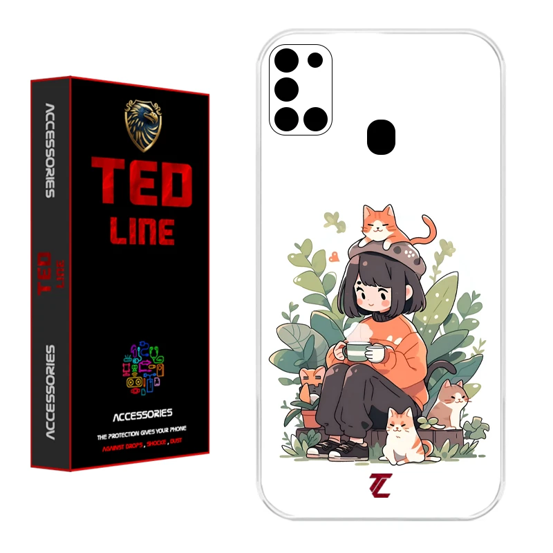 کاور تدلاین طرح گربه کد 1181 مناسب برای گوشی موبایل سامسونگ Galaxy A21S