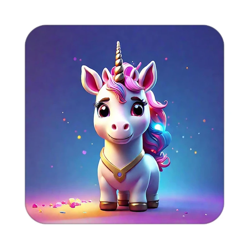 زیر لیوانی کاکتی طرح اسب تک شاخ و یونیکورن مدل mp30934