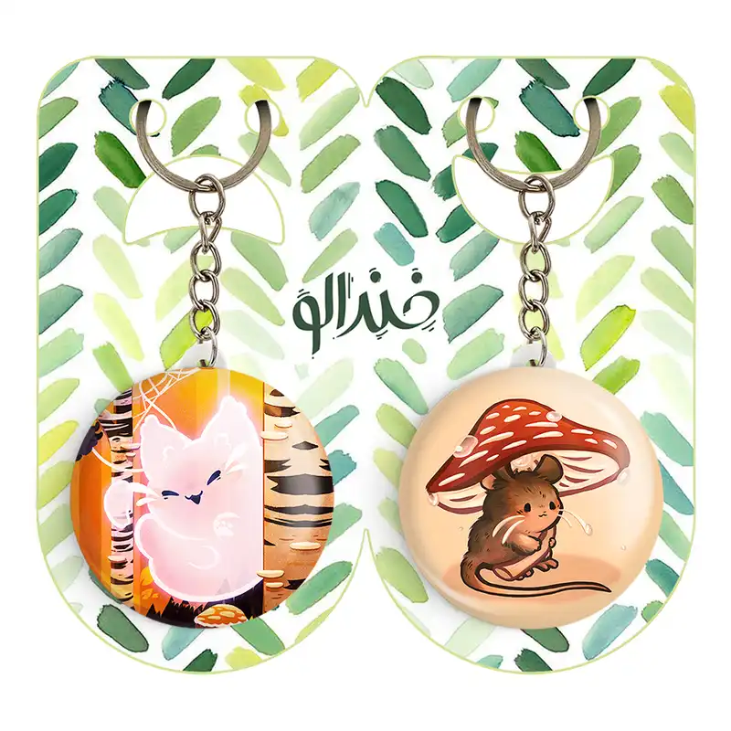 جاکلیدی خندالو مدل موش و گربه حیوانات بامزه کد 2104521050 مجموعه 2 عددی