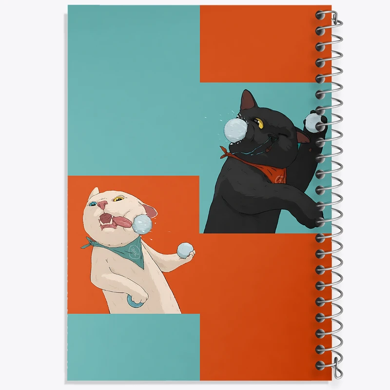 دفتر ژورنال نویسی 50 برگ خندالو مدل نقطه ای طرح گربه های بامزه کد N4009