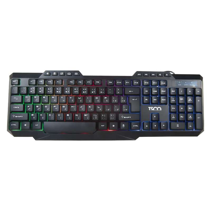 کیبورد تسکو مدل TK 8019، سوئیچ ممبران، Full-size، نورپردازی LED RGB