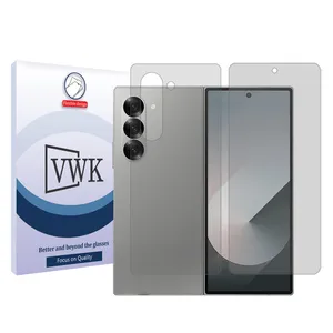 VWK Tough model transparent screen protector suitable for Samsung Galaxy Z Fold6 mobile phone along with the back protector