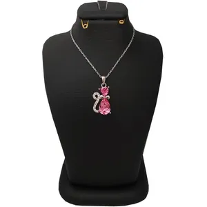 گردنبند نقره زنانه سواروسکی مدل گربه ملوس کد 025