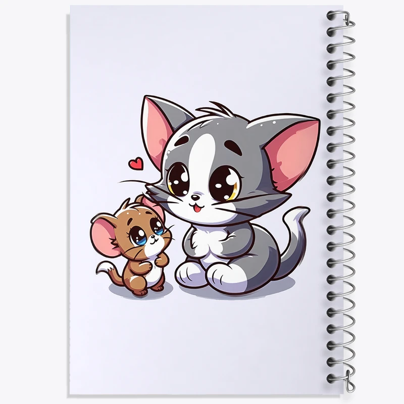 دفتر ژورنال نویسی 50 برگ خندالو مدل نقطه ای طرح تام و جری (Tom And Jerry) کد N5143