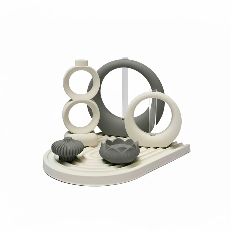 ست 6 تکه گلدان بتنی مدل رومیزی کد 78