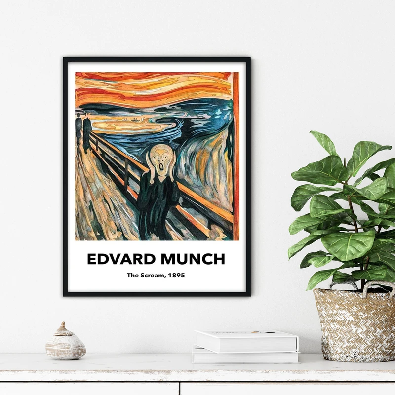 تابلو آتریسا طرح نقاشی جیغ مدرن مدل ATFHB03 فریم مشکی 