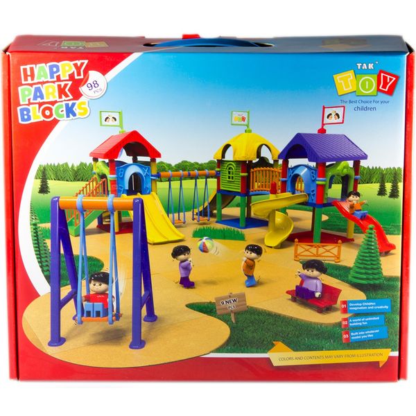 مشخصات قیمت و خرید بازی آموزشی 98 تکه تک توی مدل Happy Park Blocks دیجی کالا