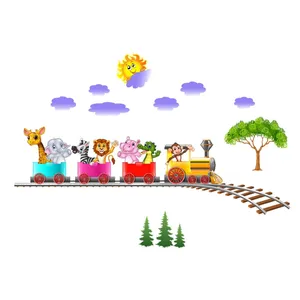 Zhivar Animal Train 3D Wall Sticker
