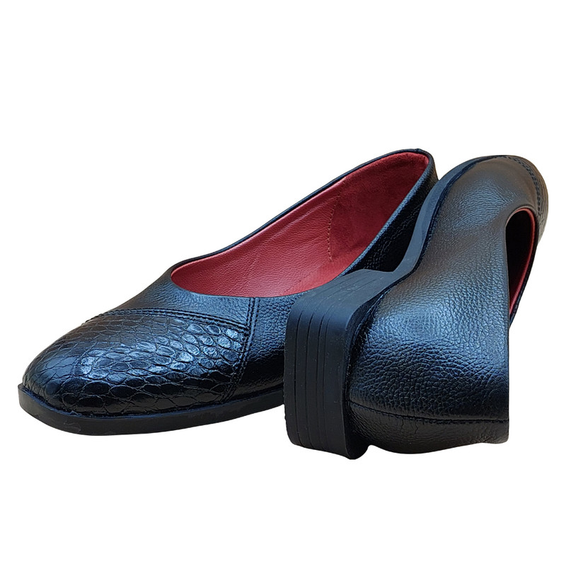 کفش زنانه چرم پرسیس مدل عروسکی رنگ مشکی