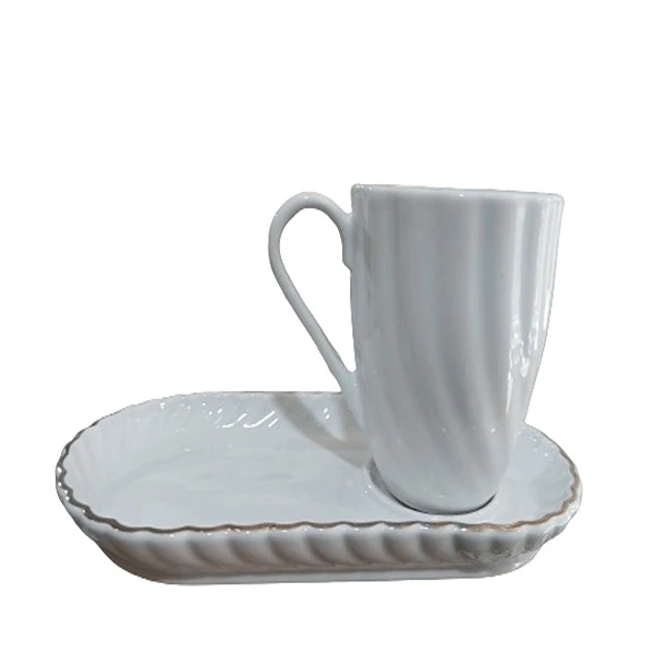 ماگ لمونژ مدل کارمن همراه با بشقاب سرو 