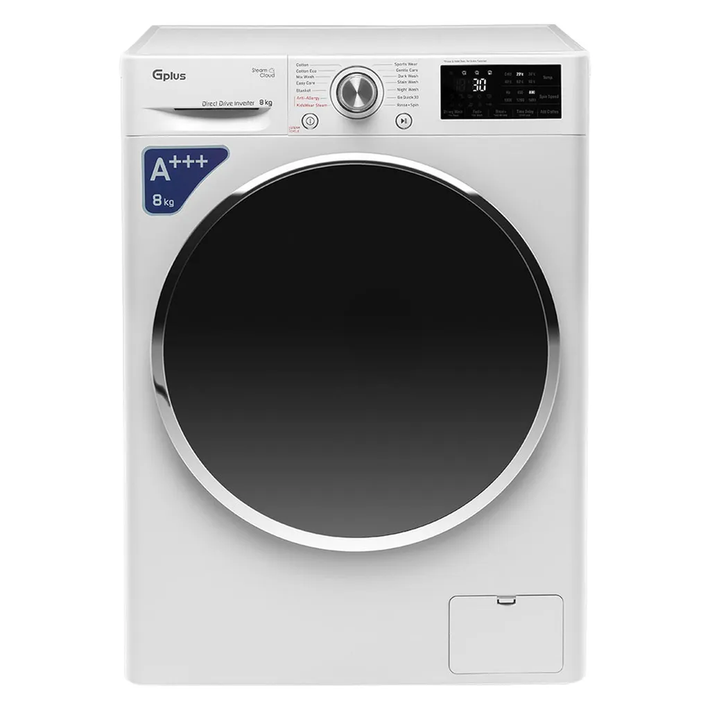 ماشین لباسشویی جی پلاس مدل GWM-P880W ظرفیت 8 کیلوگرم