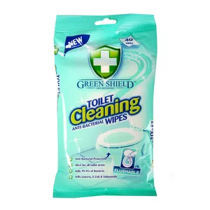 دستمال مرطوب آنتی باکتریال گرین شیلد مدل Toilet Cleaning بسته 40 عددی