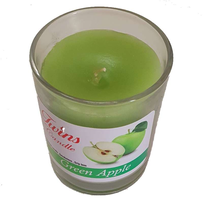 شمع لیوانی مدل سیب سبز تینز