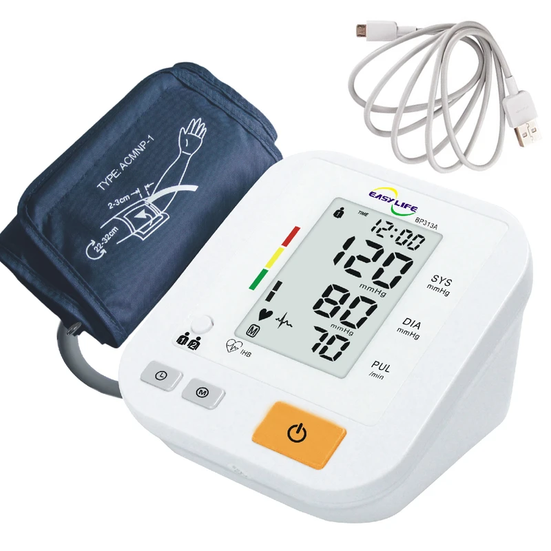 عکس شماره 2 : فشارسنج دیجیتال بازویی ایزی لایف مدل bp313a با قابلیت اندازه گیری فشار خون و ضربان قلب، تشخیص آریتمی، بازوبند قابل شستشو، منبع انرژی باتری و کابل usb، مناسب بازو 22 تا 42 سانتی متر