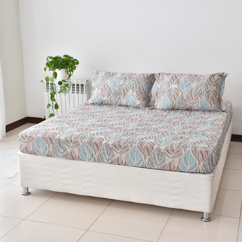 سرویس ملحفه بومرنگ مدل 3Dleaf-160 دونفره 3 تکه