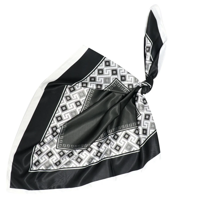 دستمال سر و گردن زنانه مدل ابریشم طرح هندسی کد 110