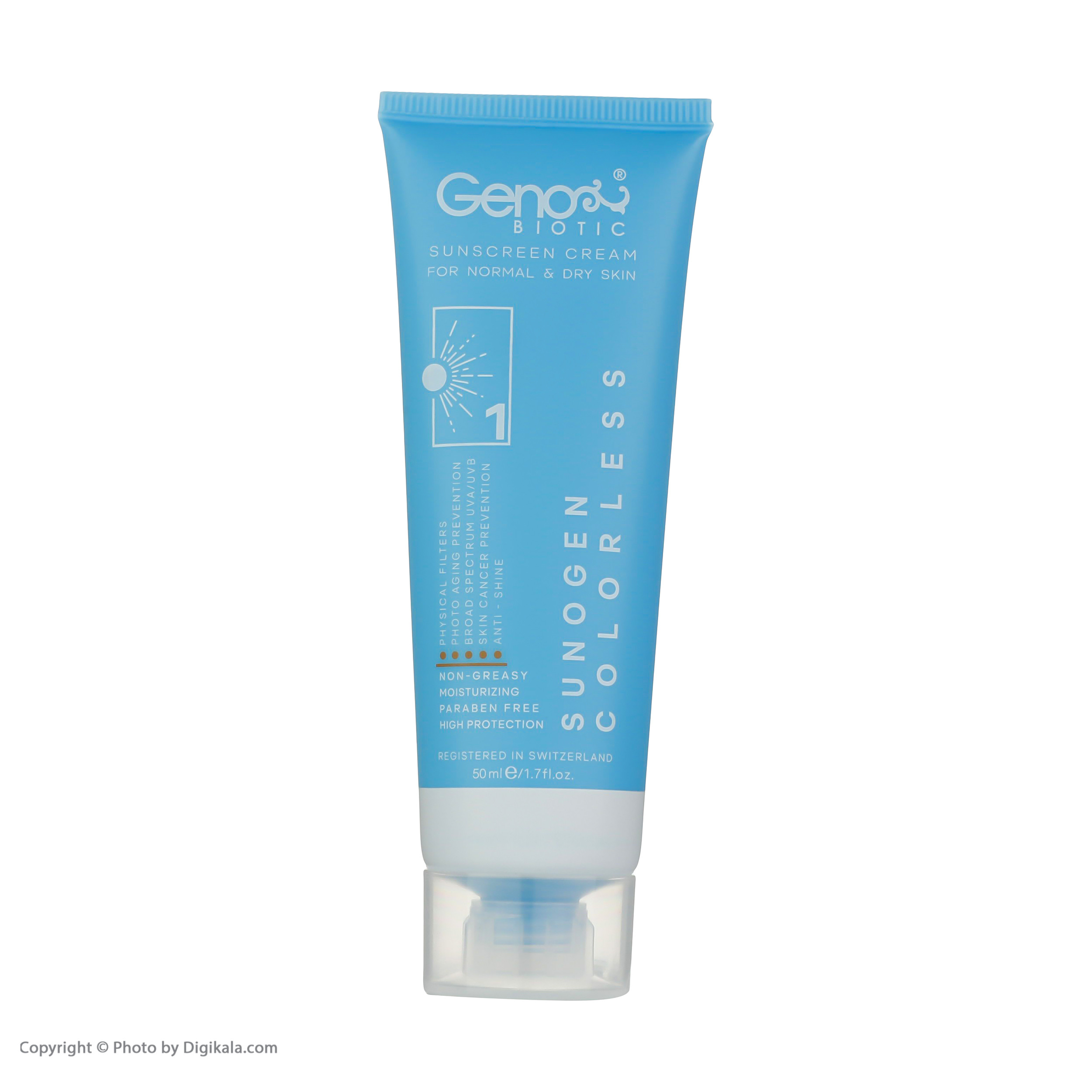 کرم ضد آفتاب ژنوبایوتیک مدل 02 حجم 50 میلی لیتر