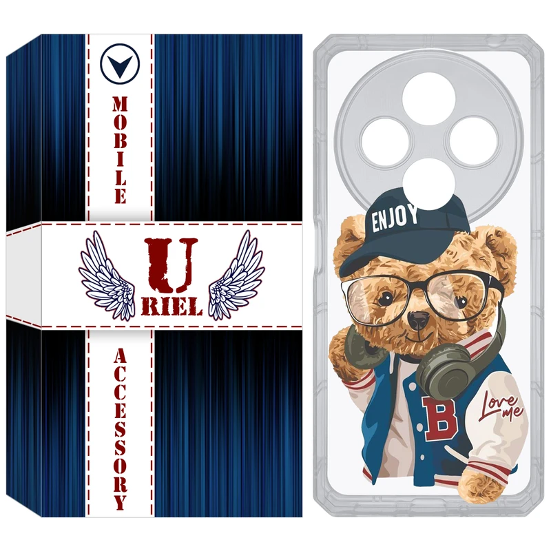 کاور یوریل قاب مدل Clear کد 35 طرح تدی مناسب برای گوشی موبایل شیائومی Redmi 14C / Poco C75