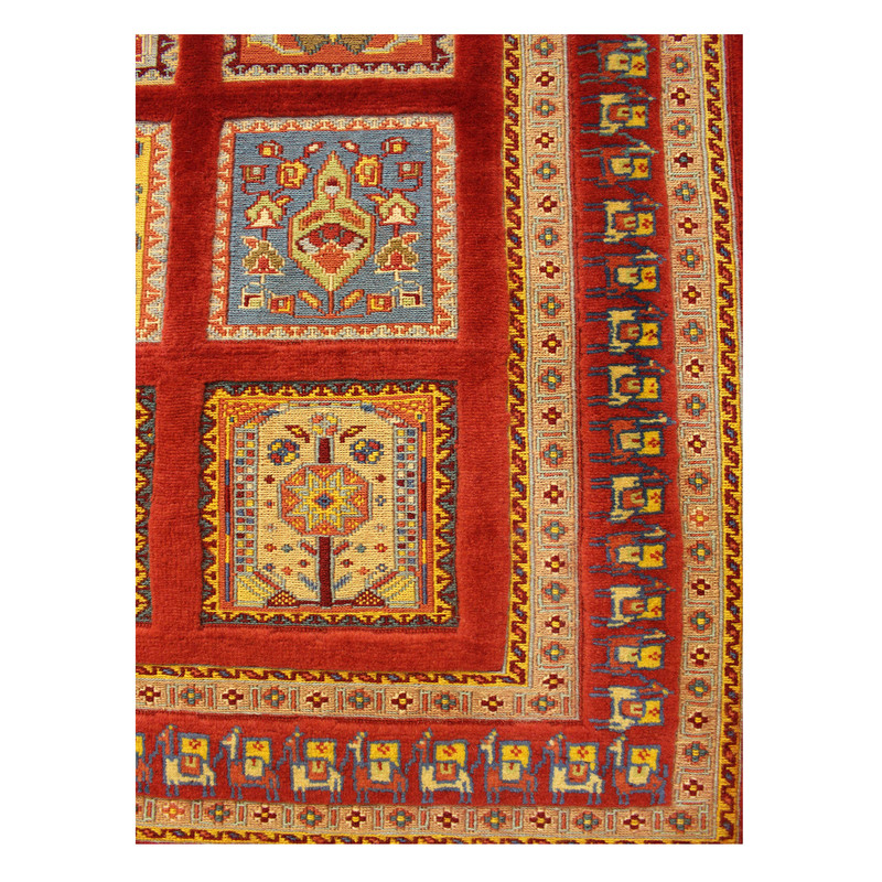 گلیم فرش دستباف شیرکی پیچ یک متری طرح خشتی کد 304