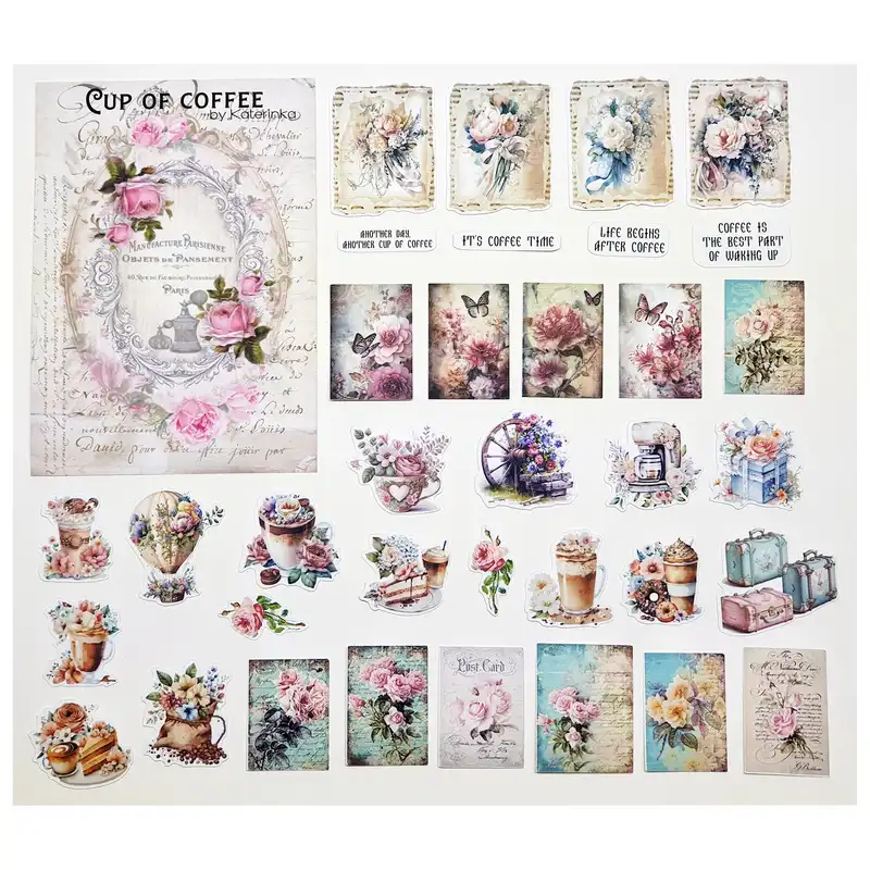 کارت پستال مدل Cup of coffee بولت ژورنال و اسکرپ بوک