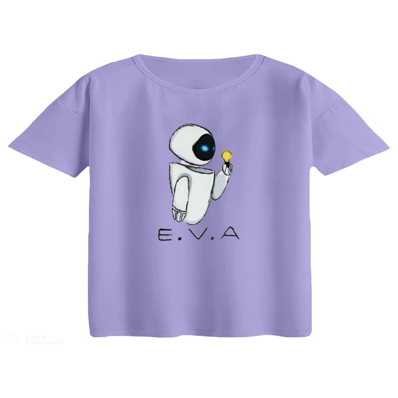 کراپ تی‌شرت آستین کوتاه زنانه مدل وال ای کد 1