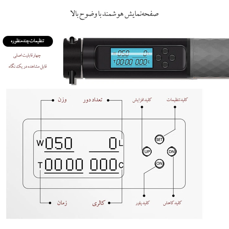 عکس شماره 4 : طناب ورزشی ۳ متری مدل هوشمند