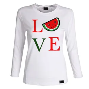 تی شرت آستین بلند زنانه مدل love کد 0J 50 رنگ سفید