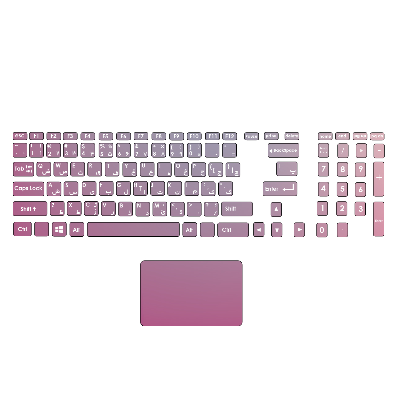 استیکر لپ تاپ صالسو آرت مدل 33 hk به همراه برچسب حروف فارسی کیبورد