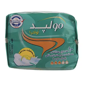 نوار بهداشتی مولپد سری Ultra مدل Medium With Wings بسته 10 عددی