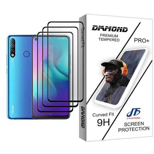 محافظ صفحه نمایش جی اف مدل Diamond Glass MIX003 مناسب برای گوشی موبایل تکنو Camon 12 Air بسته سه عددی