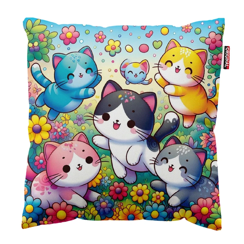 کوسن پاد آفرین مدل گربه کیوت بامزه فانتزی کد PK402016 سایز 40*40 سانتی متر