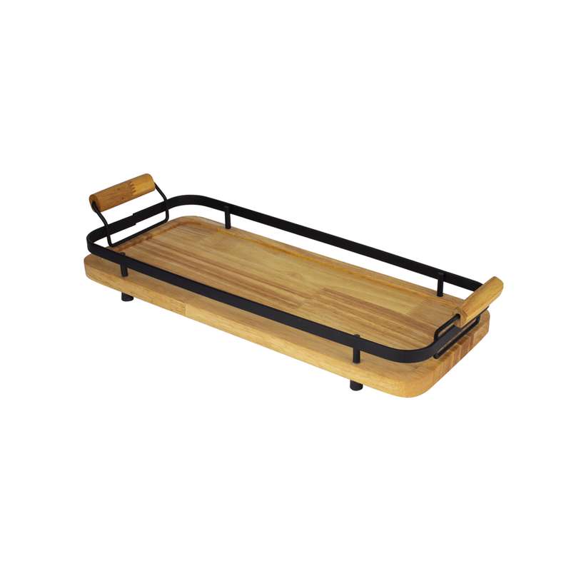 سینی طرح چوبی فلزی مستطیل مدل  کوچک کد 3041