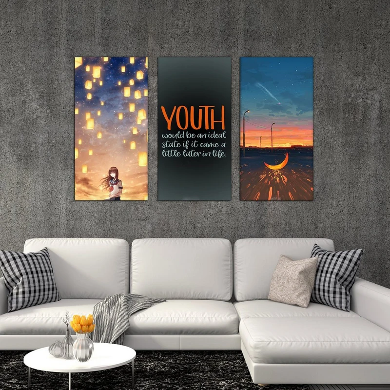 تابلو شاسی بکلیت طرح جمله انگیزشی مدل SH-525 مجموعه 3 عددی