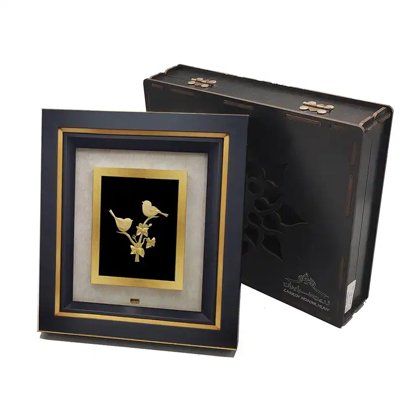 تابلو طلاکوب زرین هنر ایران مدل باغ بهشت