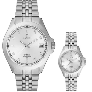 ست ساعت مچی عقربه ای زنانه و مردانه لاکسمی مدل 1-8506L-8506G