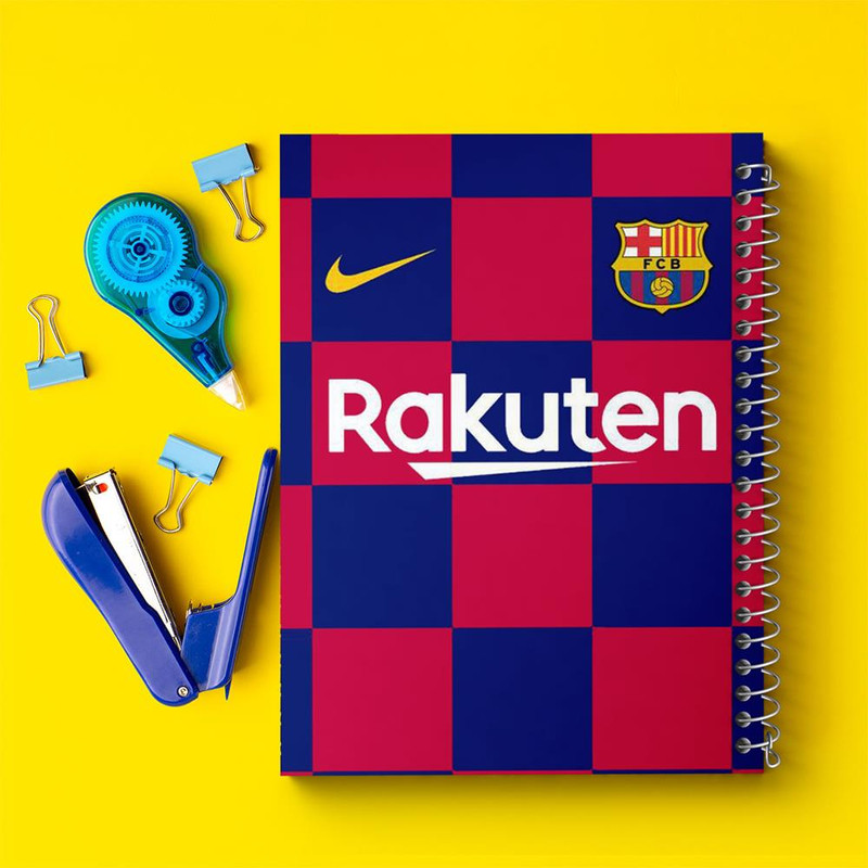دفتر مشق 100 برگ خندالو طرح باشگاه بارسلونا FC Barcelona کد 2143