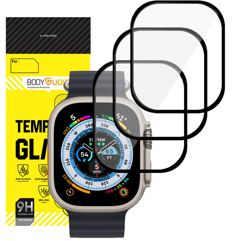محافظ صفحه نمایش بادیگارد مدل PMMA مناسب برای اپل واچ سری Ultra 49 mm بسته 3 عددی