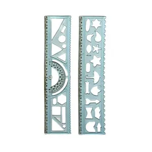 خط‌کش 20سانتی متری مدل ژله ای نقاله دار مجموعه دو عددی