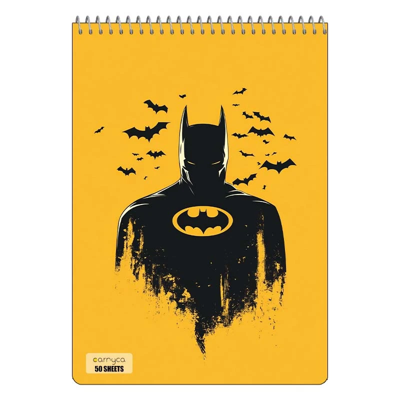 دفتر نقاشی 50 برگ سیمی کارنیکا طرح بتمن Batman کد 46239