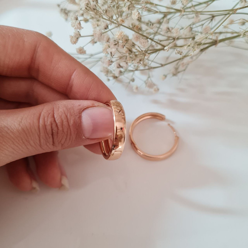 گوشواره زنانه ژوپینگ مدل حلقه ای ساده کد B35