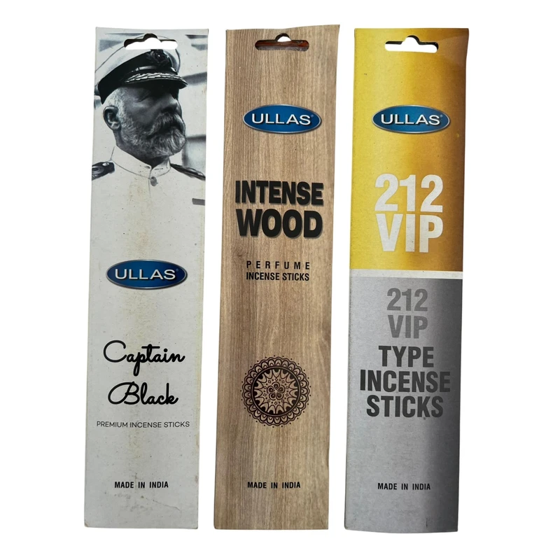 عود الاس مدل شاخه ای رایحه 212VIP و چوب و کاپیتان بلک مجموعه ۳ عددی