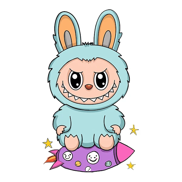  استیکر پارچه و لباس پاد آفرین طرح لبوبو کد 5239