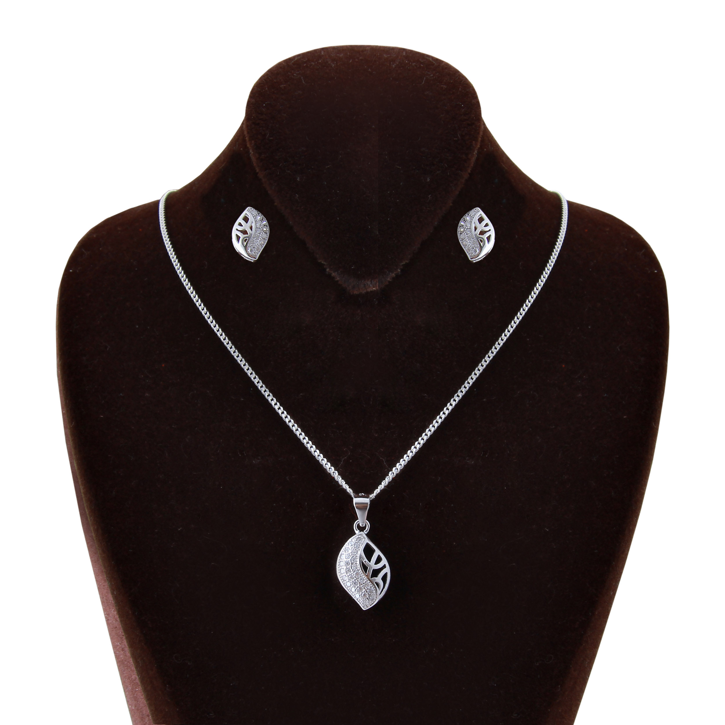    نیم ست نقره زنانه بازرگانی میلادی کد NTR_120 