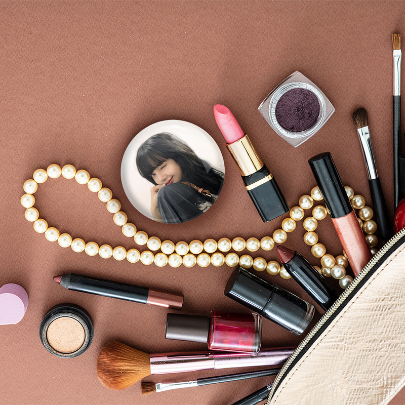 آینه جیبی خندالو مدل لیسا بلک پینک Black Pink  کد 14296