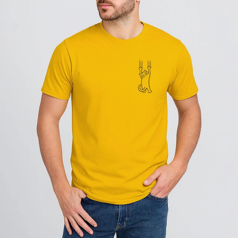 تی شرت آستین کوتاه مردانه مدل فانتزی گربه کد  mo015