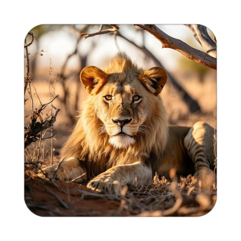 زیر لیوانی کاکتی طرح شیر مدل mp24069