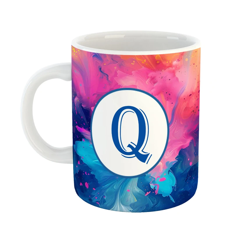 ماگ پادآفرین مدل فانتزی طرح حرف Q کد 19