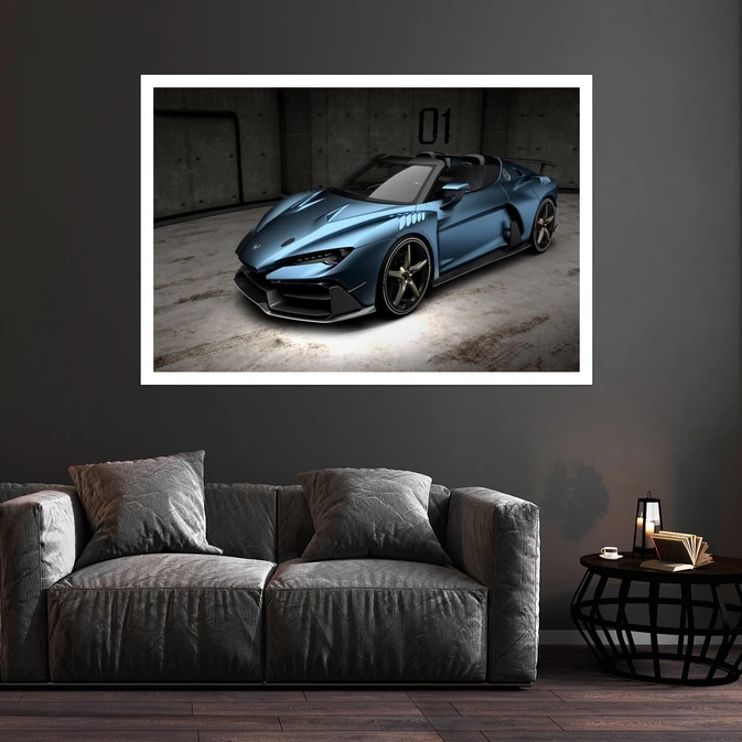 تابلو بکلیت طرح ماشین Italdesign Zerouno مدل قاب شاسی W-s8939