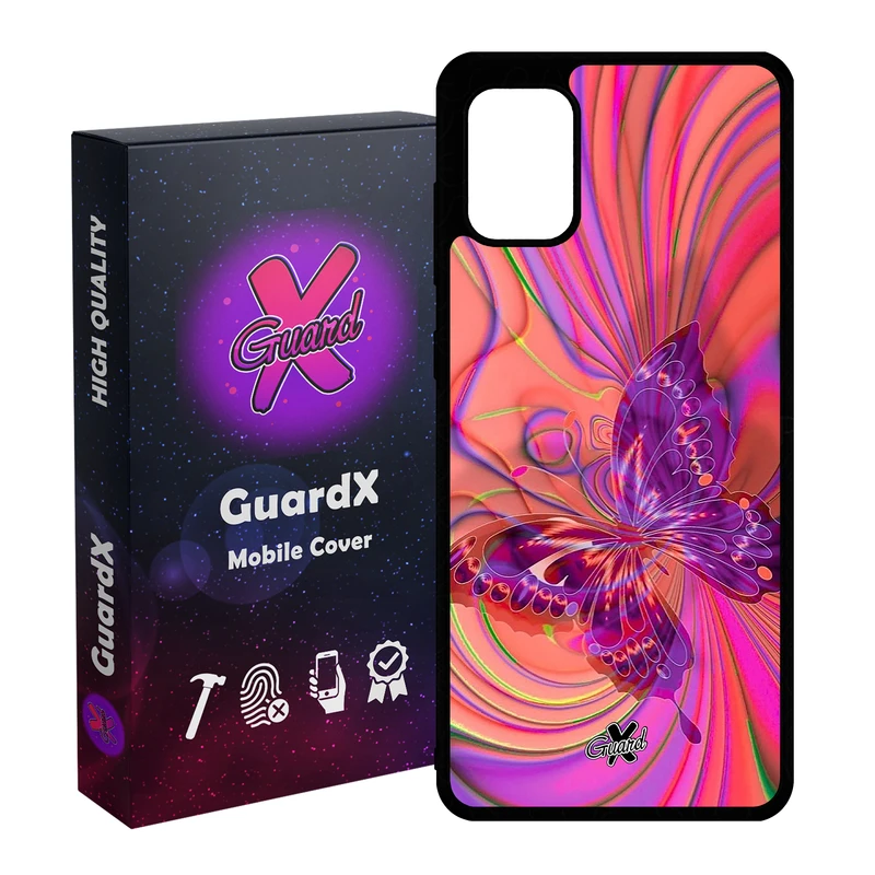 کاور گارد ایکس طرح پروانه مدل Glass10280 مناسب برای گوشی موبایل سامسونگ Galaxy A51